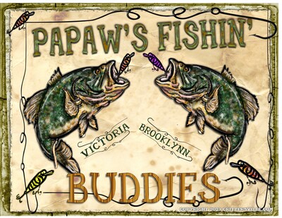 Papaw's FISHING BUDDIES PERSONALIZED T SHIRT 4 DAD, PAPA, GRANDPA! KIDS  NAMES ADDED FREE! Fishing shirt, men's gifts, custom, fisherman
